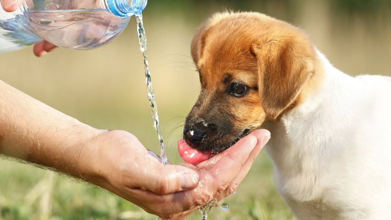 Collapsible Water Bowl and Bottled Water